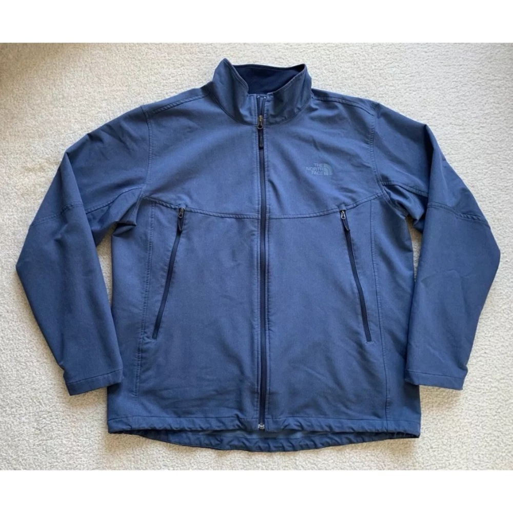 The North Face Flashdry Rdt Softshell Jacket Mens Xl Blue Full Zip Logo Outdoors